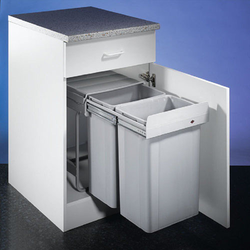 WESCO BIG DOUBLE BUILT-IN PULL-OUT WASTE BIN 52L