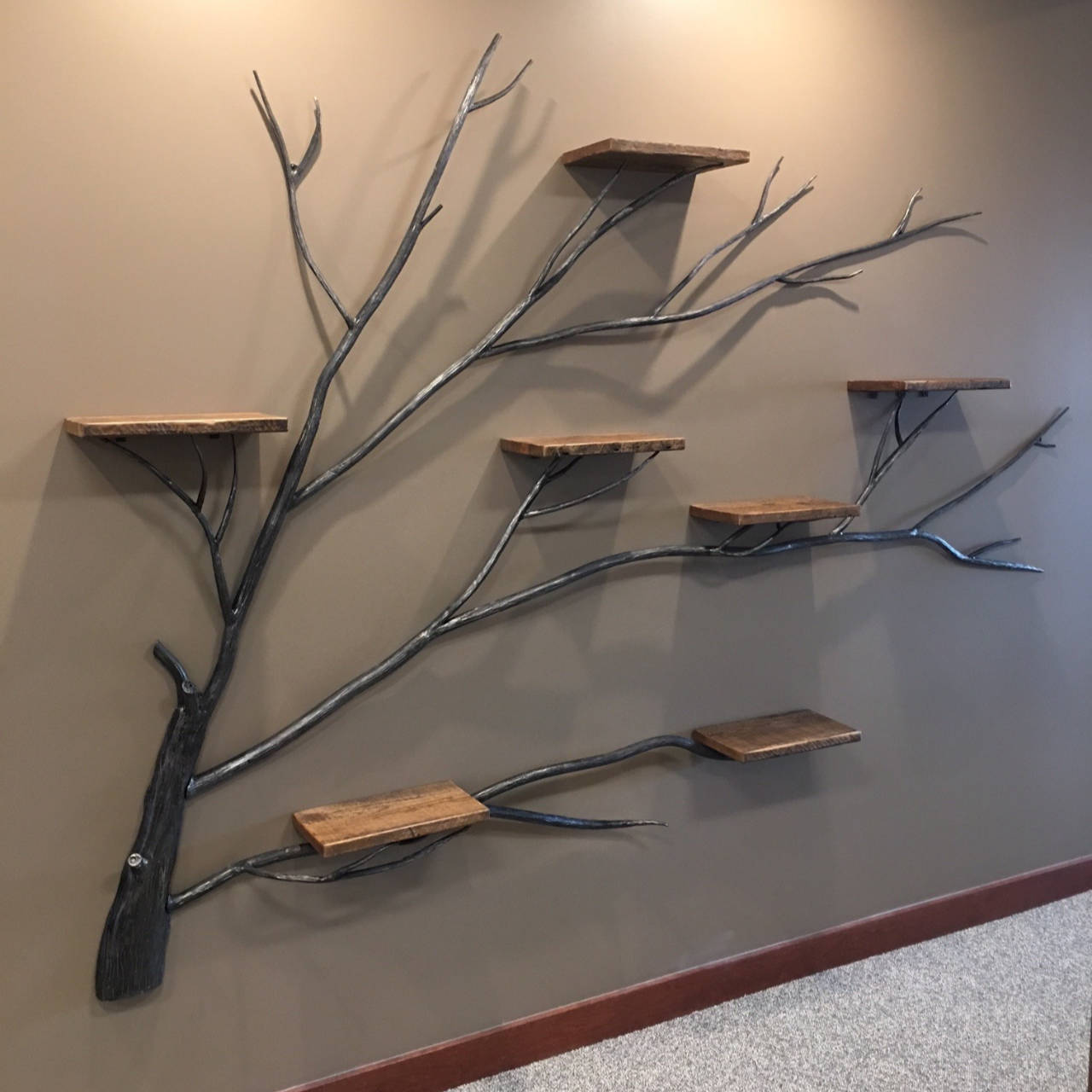 Scultured Tree of Life Wall Shelf by Frontier Ironworks