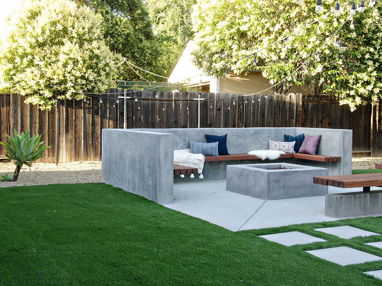 Modern-Cement-Wood-Fireplace-Seating-Bench