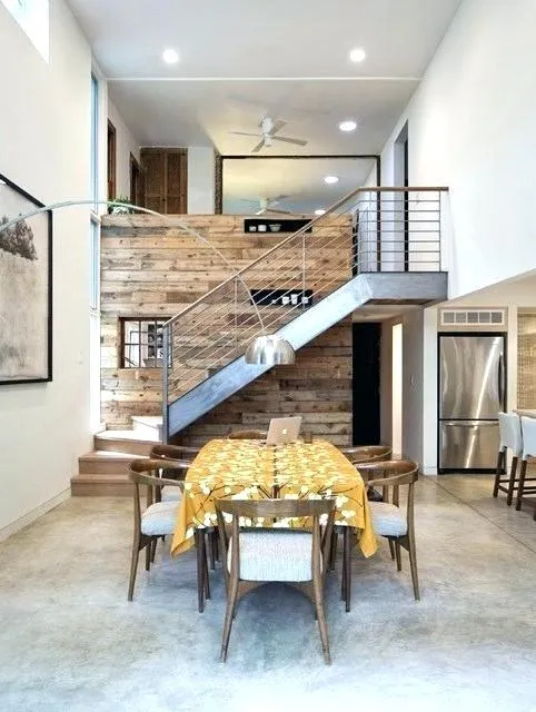 Reclaimed Wood Feature Wall in the Dining Room Reclaimed Wood Feature Wall in the Dining Room