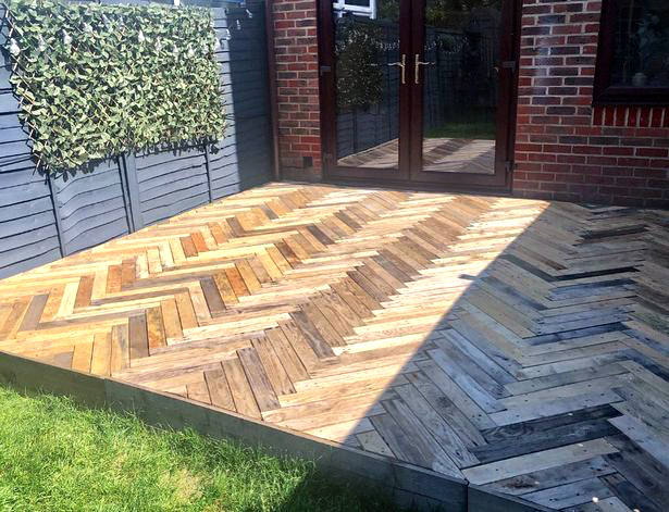 Wooden pallet decking