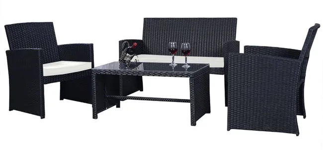 Goplus-4-piece-Rattan-Patio-Furniture-Set-Black-Wicker