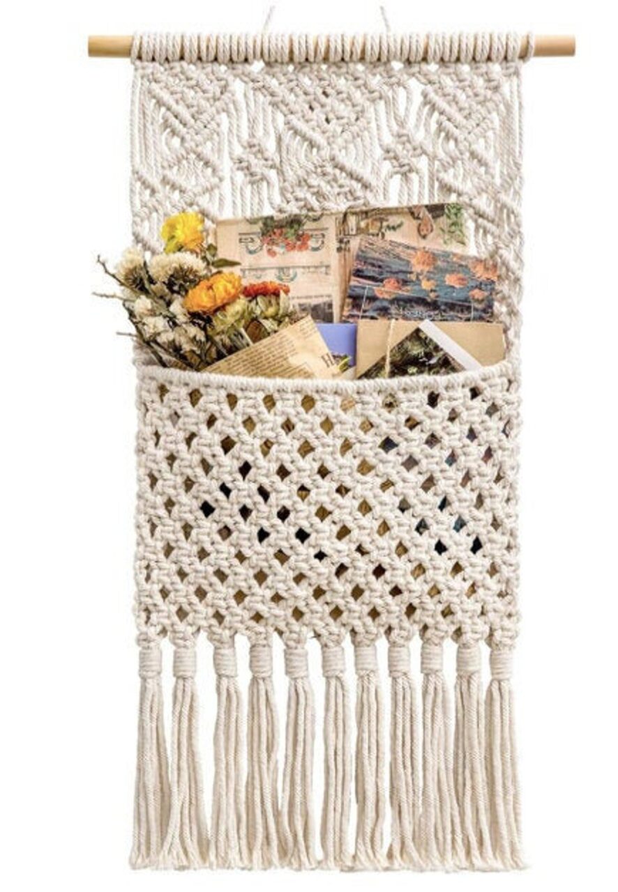 Macrame Wall Magazine Holder Macrame Wall Magazine Holder