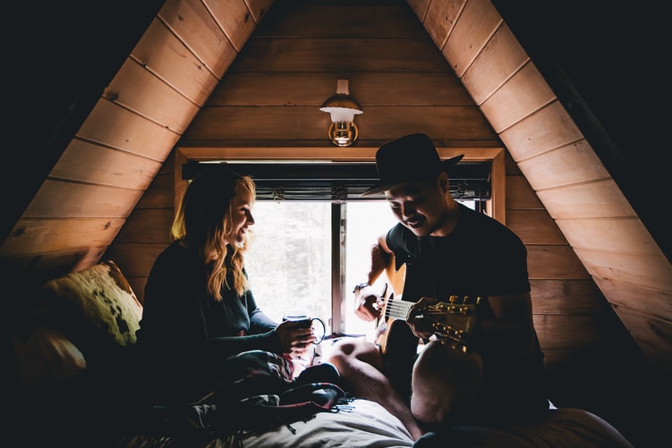 Couple Playing Guitar Couple Playing Guitar