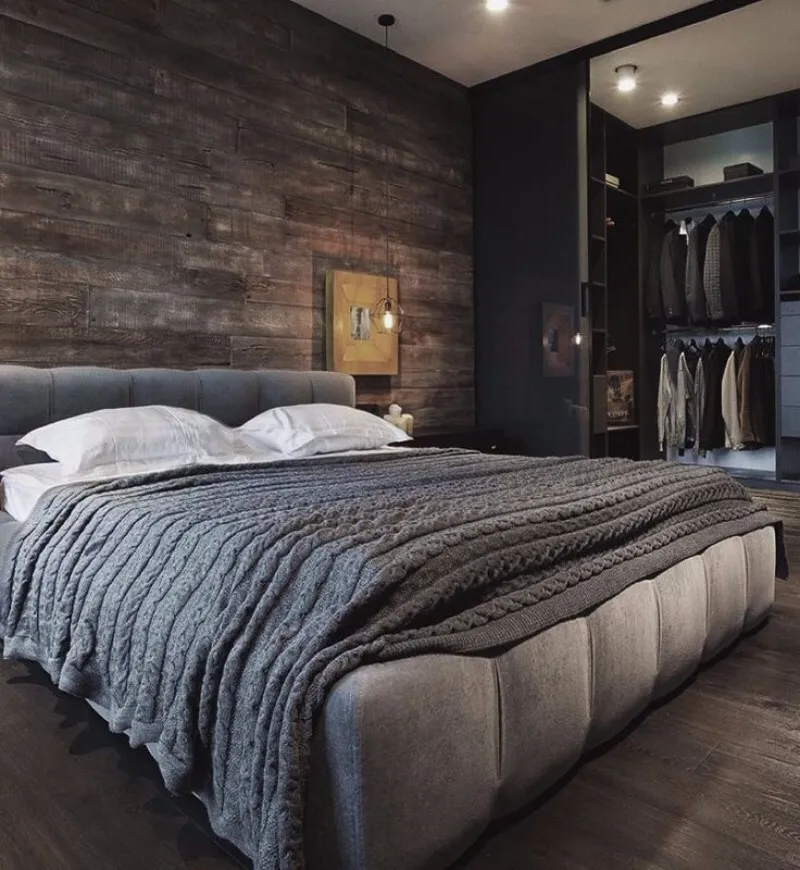 Modern brown bedroom with an opulent Italian style bed