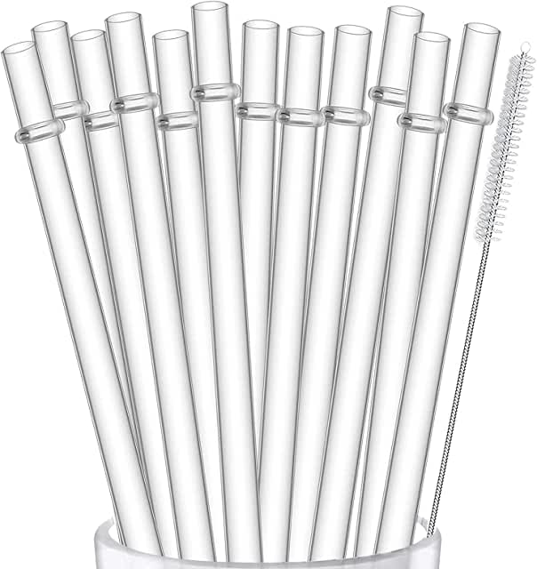 Reusable Plastic Straws with Cleaning Brush Reusable Plastic Straws with Cleaning Brush