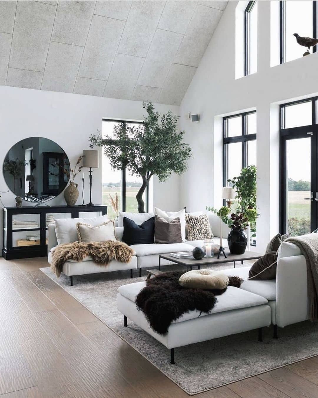 Calming Monochromatic Living Room