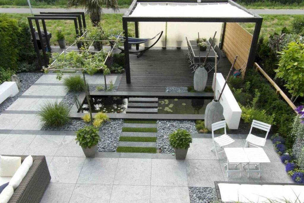Modern-Backyard-Landscaping-Remodel-Ideas-large-garden-pergola-multiple-seating