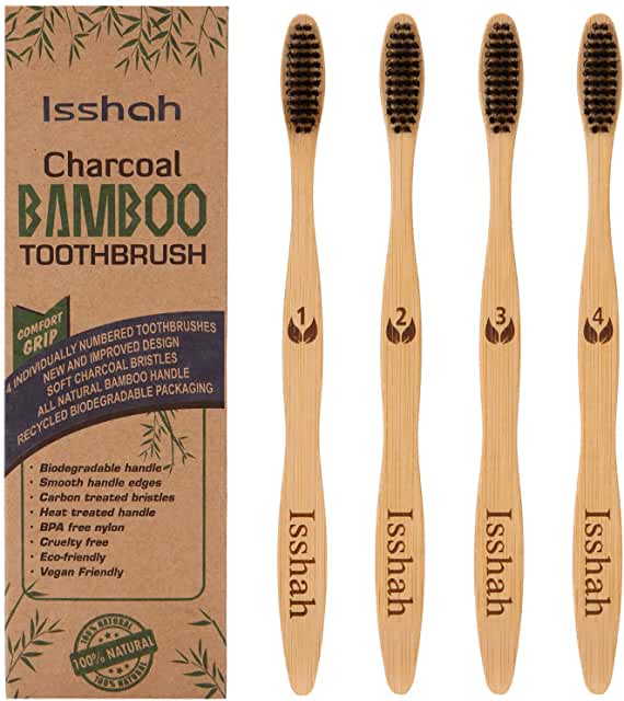 Biodegradable natural bamboo tooth brushes