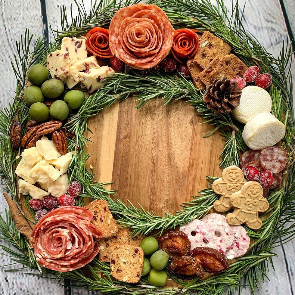 Charcuterie wreath christmas appetizer