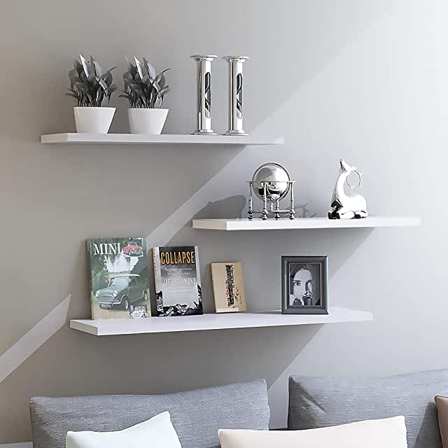 aimu 3 Pack White Wall Floating Shelves