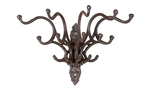 Creative Co-Op Cast Iron Wall Hooks in Rust Finish