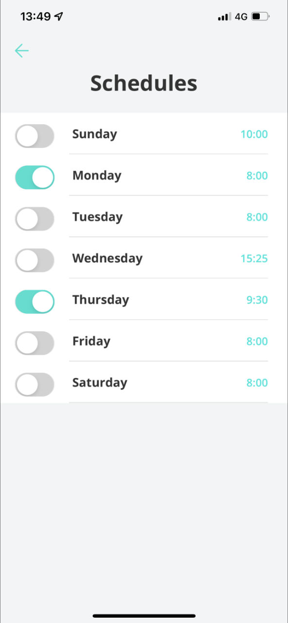 Scheduled Cleaning on App