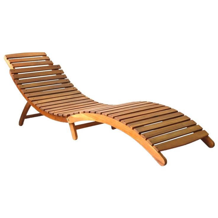 Solid Acacia Wood Sun Lounger by ZNTS