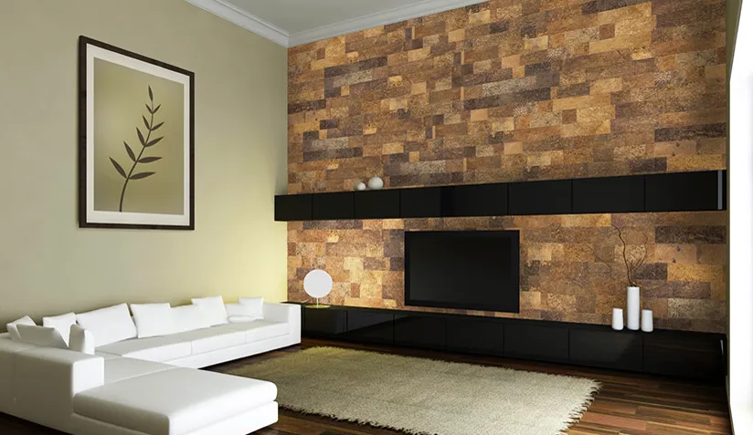 Cork Wall Rustic Tiles on Pure Floors