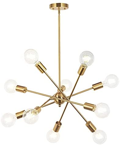 BONLICHT-Modern-10-Light-Sputnik-Chandeliers-Brushed-Brass