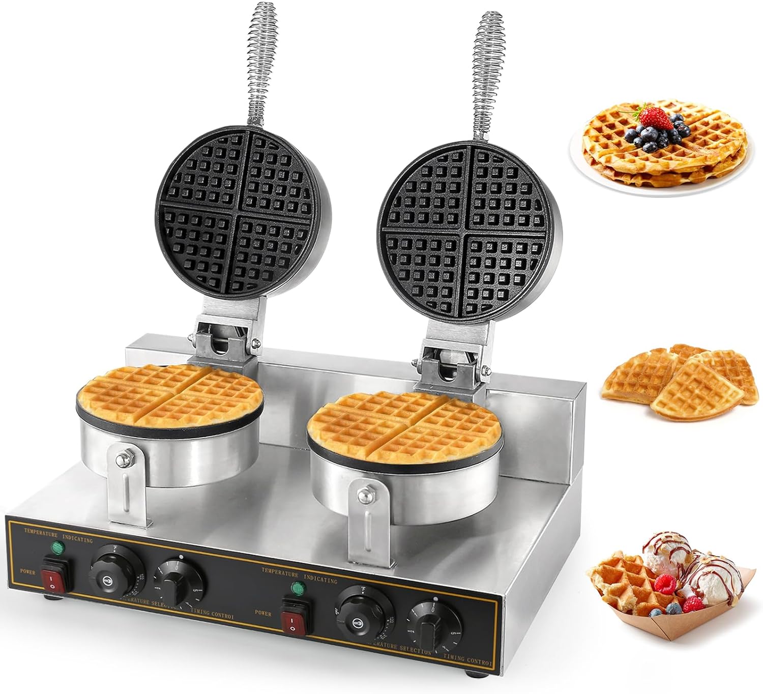Dyna-Living Commercial Waffle Maker Double Heads