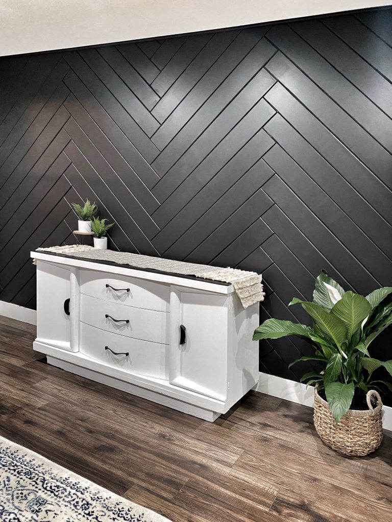 Herringbone Accent Wall DIY Home With Krissy