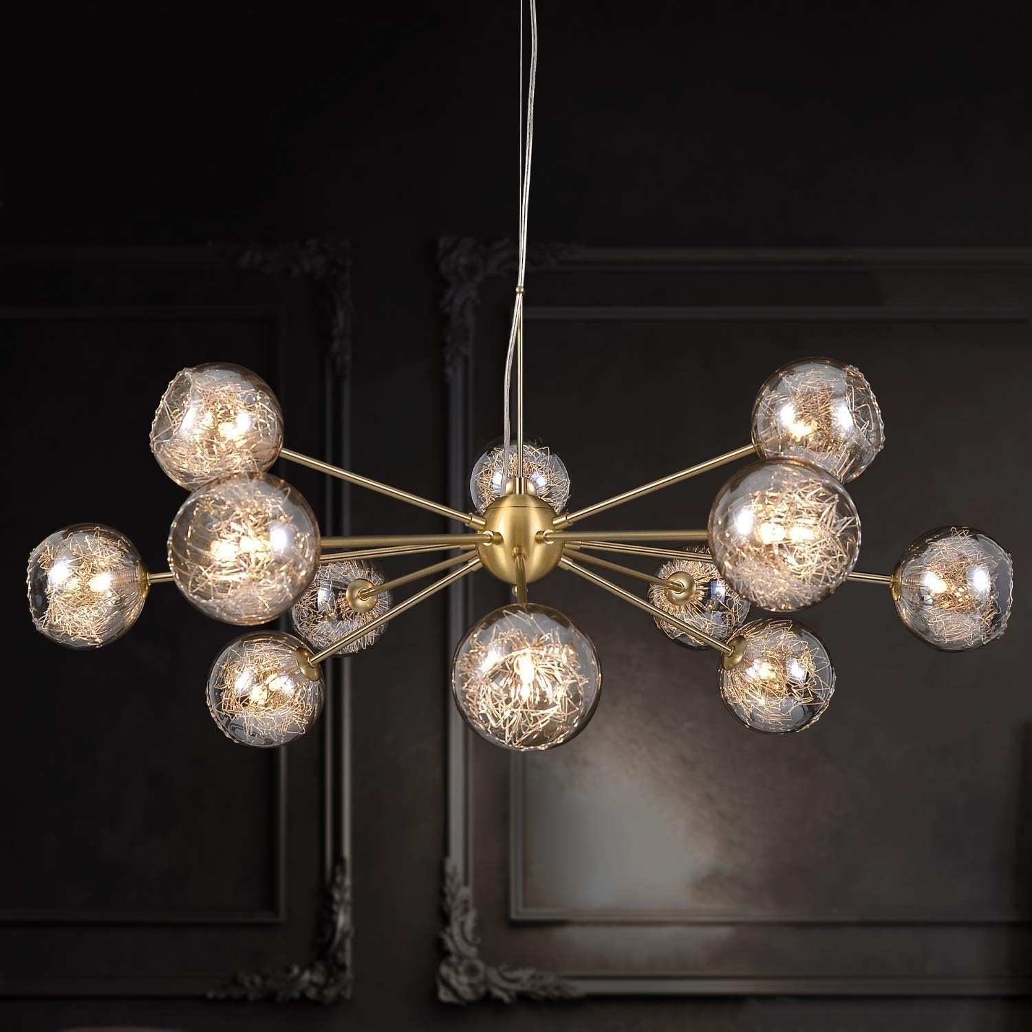 MEEROSEE Sputnik Chandeliers Modern Glass Bubble