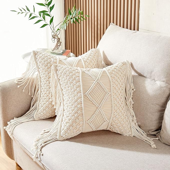 Macrame Throw Pillows Case Macrame Throw Pillows Case