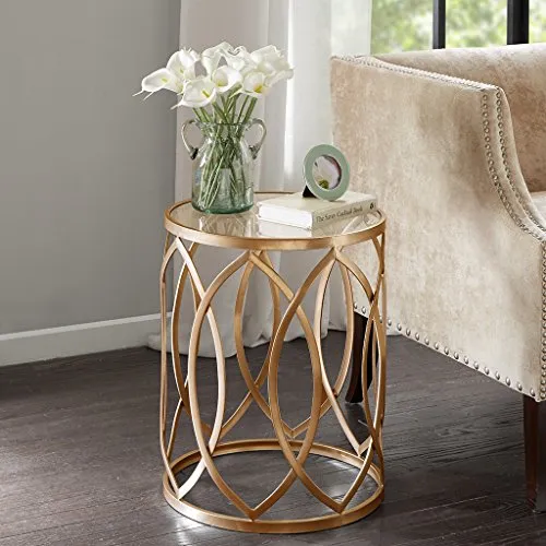 Metal Eyelet Accent Table