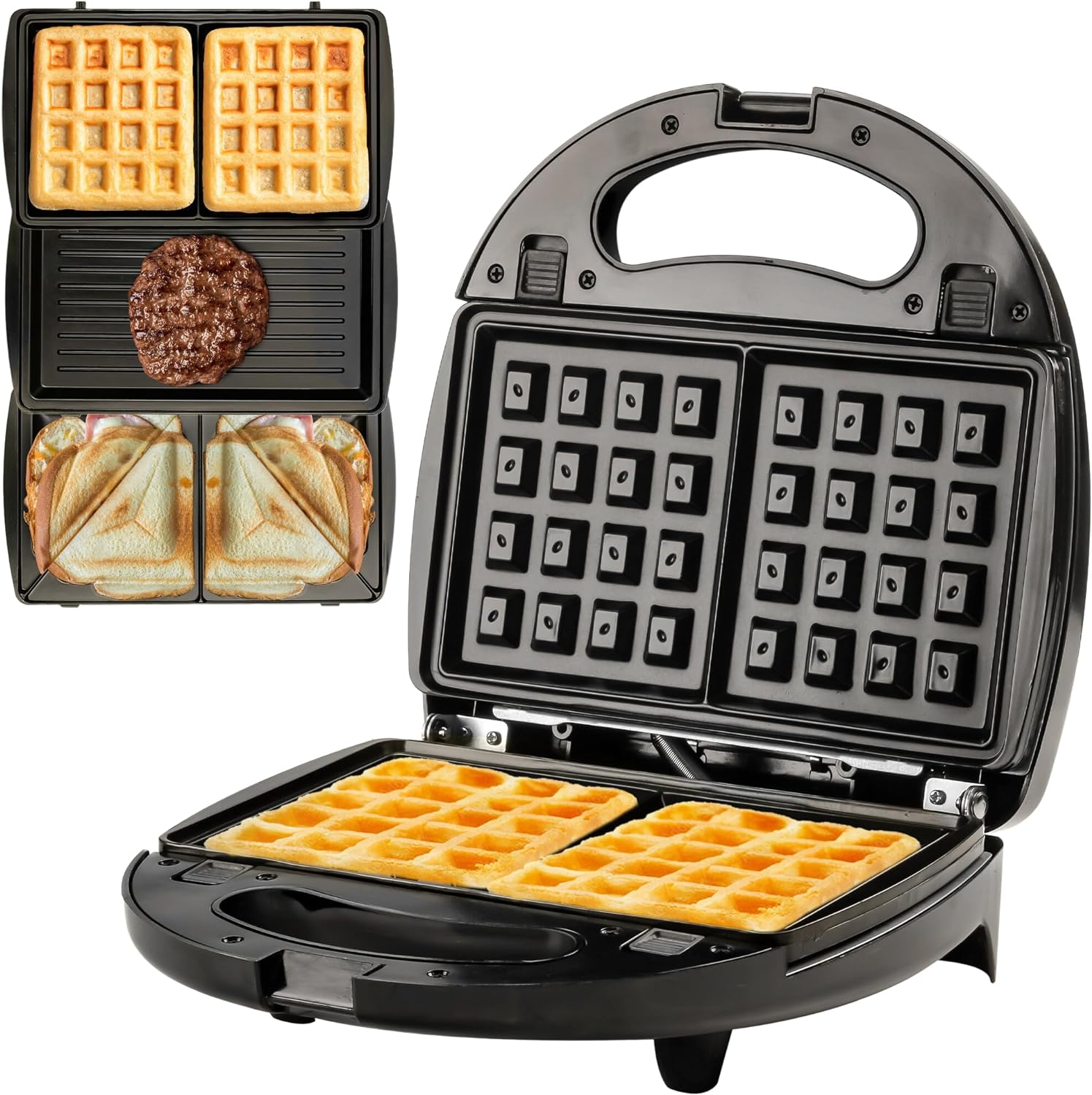 OVENTE 3 in 1 Electric Sandwich Panini Waffle Iron