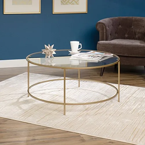 Sauder International Lux Round Coffee Table in Satin Gold