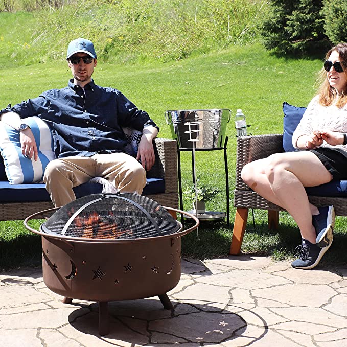 Sunnydaz Cosmic Round Outdoor Fire Pit Sunnydaz Cosmic Round Outdoor Fire Pit