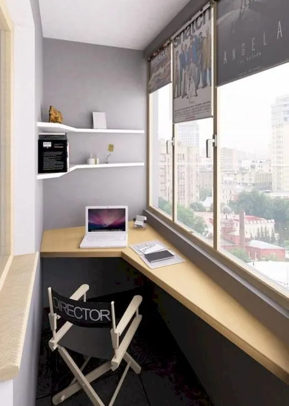 Ultra Compact Small Balcony Corner Custom Corner Desk More Worktop Space