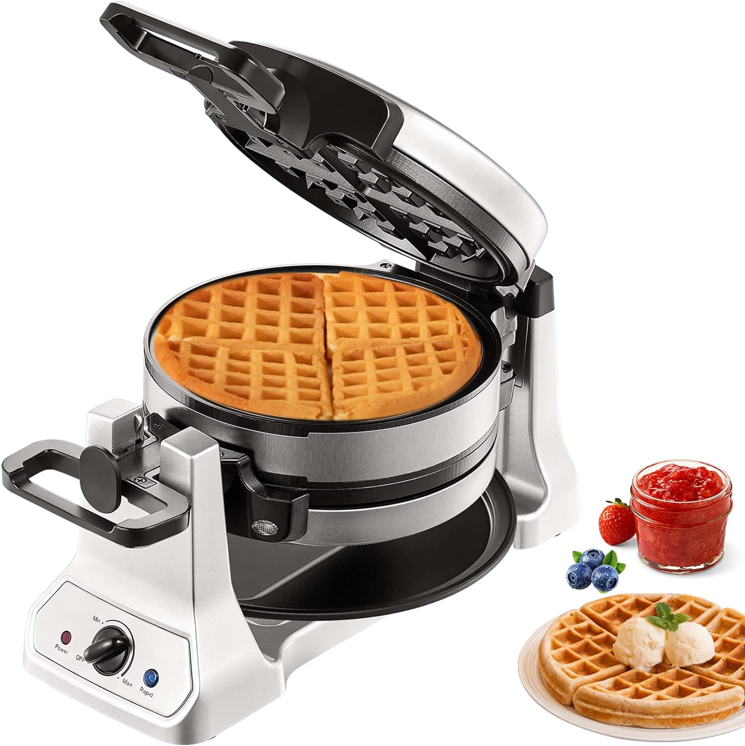 VEVOR 2-Layer Rotating Waffle Maker