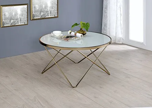 Valora Coffee Table Frosted Glass Champagne