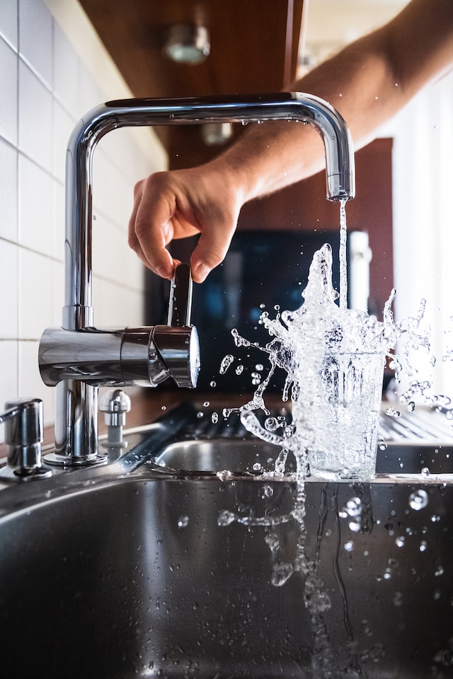 stainless steel sink and tap