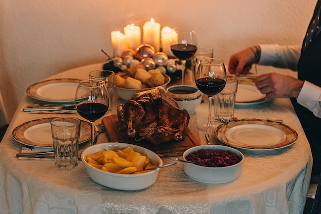 Vintage table setting for Thanksgiving