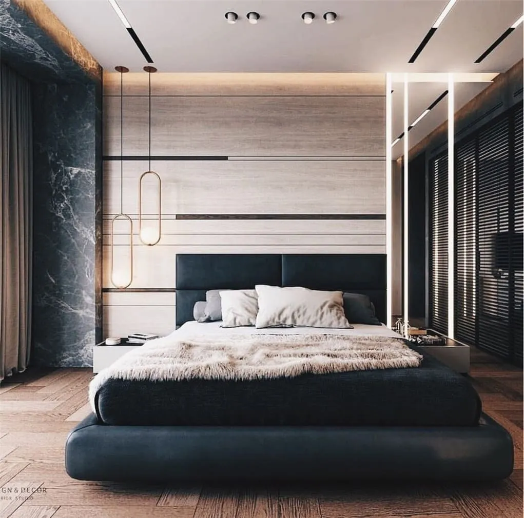 Modern-Designer-Big-Wooden-Panel-Bedroom-Wall