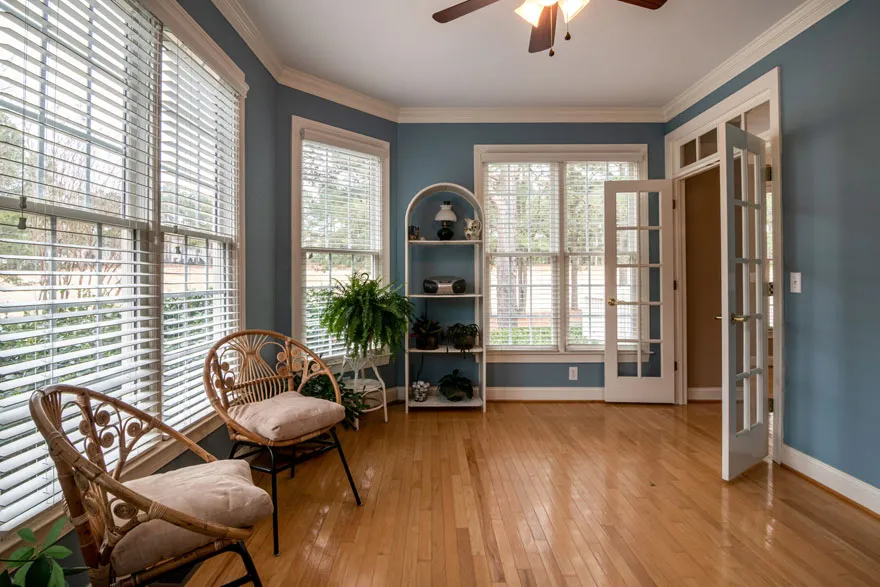 Sun room wooden floor