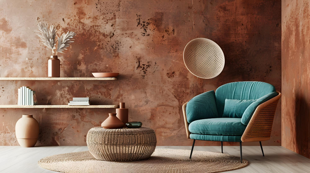 45448Contemporary Living Room Textured Wall