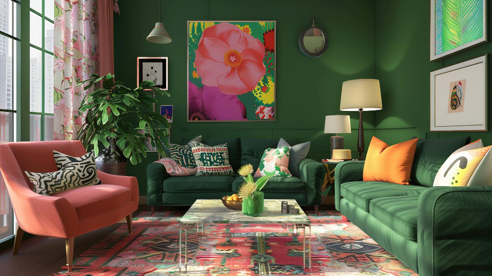 5990 Forest Green Apartment Colourful Artwork