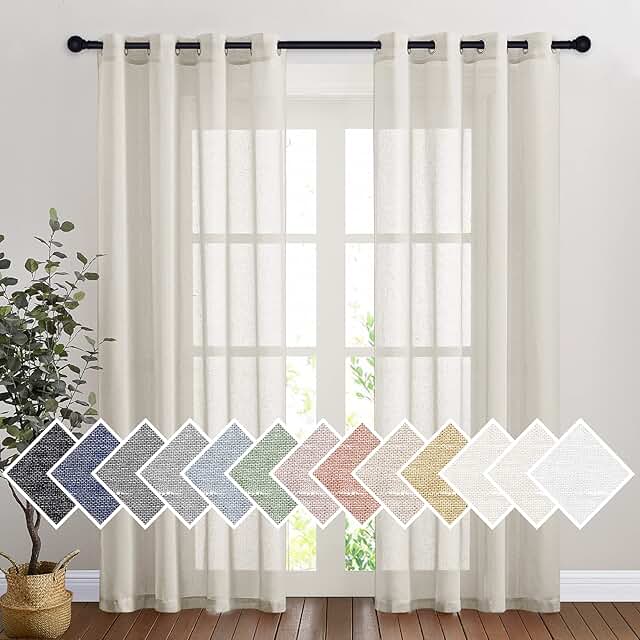 NICETOWN Sheer Linen Curtains