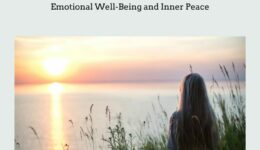 Text: how to honour your emotions: a gentle guide to emotional well-being and inner peace Image: Sillouhette of a girl facing the sunrise over a lake