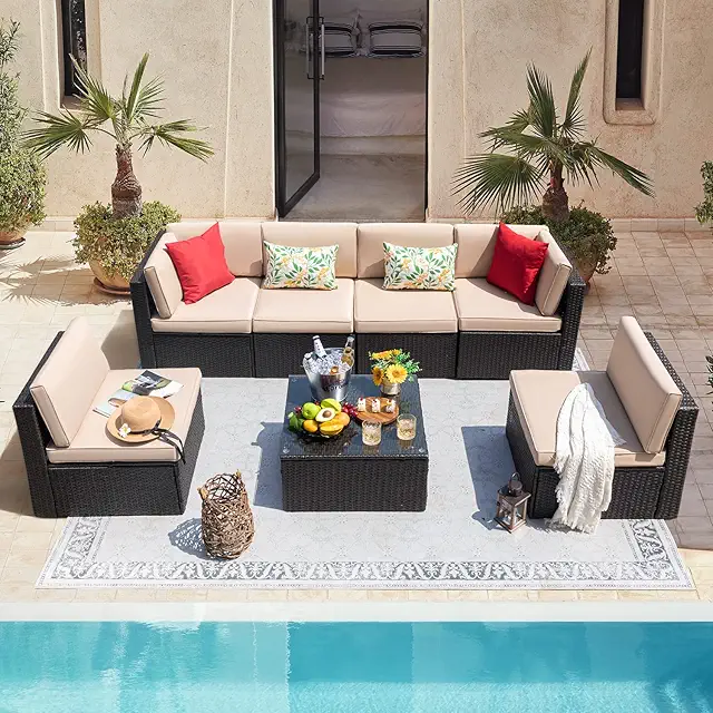 Devoko Outer Wicker Outdoor Sofa Set
