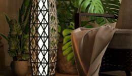 Grand patio Outdoor Solar Powered Wicker Floor Lamp
