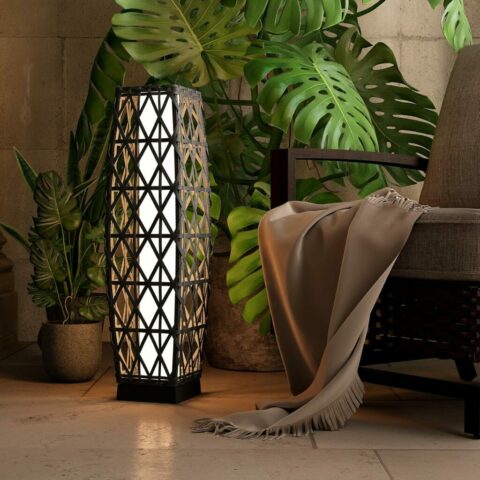 Grand patio Outdoor Solar Powered Wicker Floor Lamp