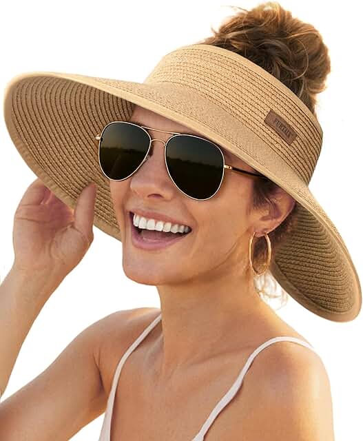 Wide Brim Beach Hat & Sun Glasses